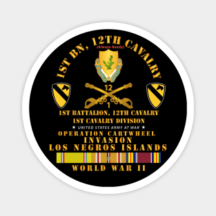 1st Bn 12 Cav - 1st Cav - Invasion Los Negros - WWII w PAC SVC Magnet